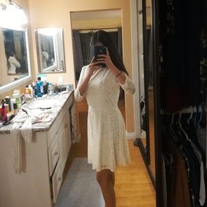 White lace dress with open back